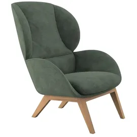 flexlux Ohrensessel "Adria", grün (dusty grün), B:78cm H:100cm T:96cm, 85% Polyester/15%Polyamide, Sessel, Ohrensessel, Stil & Komfort, organische Form, Fuß Eiche