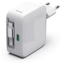 Hama Schnellladegerät GaN 30W ausziehbares Ladekabel Weiß