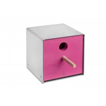 Keilbach Nistkasten Twitter.pink, lackiertes Holz/Edelstahl, Focus Open Silber 2011, German Design Award 2012, pink,