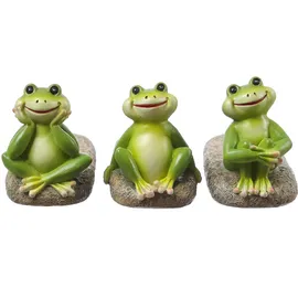 MARELIDA Blumentopffüße Frösche Pflanzkübel Untersetzer Kübelfüße - Polyresin