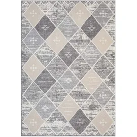Carpet City "FLAIR179", grau, B:160cm H:11mm L:230cm, Obermaterial: 50% Polyester, 50% Polypropylen, Teppiche, Teppich, Kurzflor-Teppich, Skandi-Stil, Wohnzimmer