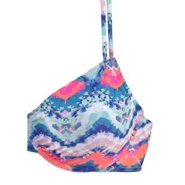 VENICE BEACH Bügel-Bikini-Top Damen Blau/Orange 40 Cup E