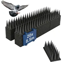 Relaxdays Vogelabwehr Spikes 20er Set Schwarz