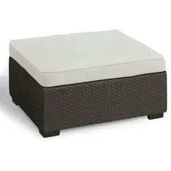 Allibert Salta Hocker braun inkl. Sunbrella Kissen - Rattanoptik, wetterfest, Garten, Outdoor