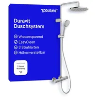Duravit Duschsystem 1000 MinusFlow Ausl. 354mm, m Brausethermostat, ES gebürstet