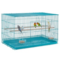 Yaheetech Vogelkäfig, Käfig mit ausziehbarer Schublade Stapelbarer Flugkäfig blau 45.5 cm x 76 cm x 45.5 cm