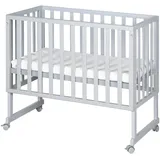 roba Stuben- & Beistellbett 3in1 mit Barriere + Matratze Holz taupe lackiert