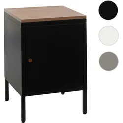 Nachttisch HWC-L84, Nachtschrank Kommode Beistelltisch Schrank, Metall 63x40x40cm, Melaminbeschichtet ~ schwarz