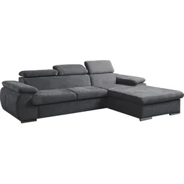 werk2 Ecksofa Cosmo Polyester L-Form 2-Sitzer Dunkelgrau
