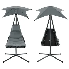 [en.casa] Hängeliege 166 x 116 x 210 cm Grau