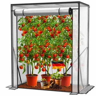 Kesser KESSER® Premium Tomatengewächshaus Foliengewächshaus, Gewächshaus klein, Tomatenhaus, Treibhaus mit Tür zum Aufrollen - 100 x 50 x 150 cm Frühbeet, Gemüse, Blumen, Obst, Garten