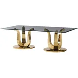 Esstisch mit schwarzer Marmorplatte – 200 x 100 cm | Goldene-Gestell in geometrischem Design - Schwarz