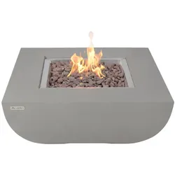 ELEMENTI Feuertisch Westport Feuerstelle aus Beton - Komplett-Set, wetterbeständig, Hellgrau 87x87x36cm