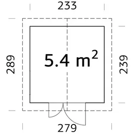 Palmako Nils Gartenhaus 2,79 x 2,39 m Natur