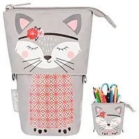 Herlitz Stiftehalter Kitty grau Kunststoff 14,0 x 7,5 x