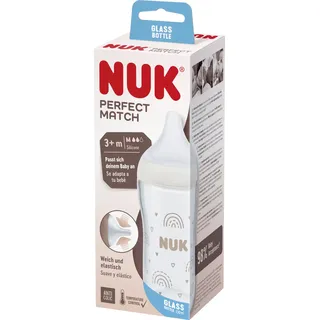 NUK Perfect Match Babyflasche aus Glas mit Temperaturkontrolle 230 ml