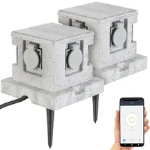 Royal Gardineer 4-fach-WLAN-Garten-Steckd., App, Sprachbef., 16 A, 3.680 W, IP44 4er-