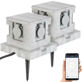 Royal Gardineer 4-fach-WLAN-Garten-Steckd., App, Sprachbef., 16 A, 3.680 W, IP44 4er-