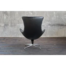 KAWOLA Drehsessel SKIO Leder 75 x 75 x 75 cm Schwarz