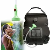 Camping-Solar-Duschtasche, 20 l, tragbare Solar-Duschtasche, Camping-Dusche, Reise-Warmwasserdusche mit Duschkopf und Ein-/Aus-Schalter für