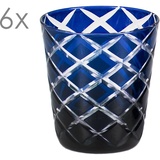 Edzard 6er Set Kristallgläser Dio blau handgeschliffenes Glas - Blau