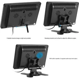 docooler 7 Zoll TFT LCD Monitor Bildschirm 16: 9 1024 * 600 BNC AV Video Audio für PC-Sicherheit VCD DVD EU-Stecker