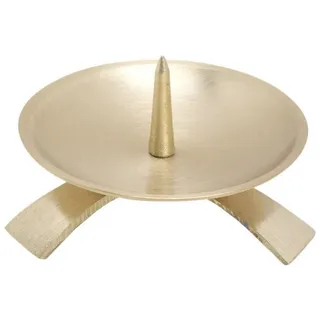 Nklaus Tischkerzenhalter Dreifußleuchter Ø9,5cm mit Dorn Gross Messing Gold