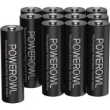 POWEROWL AA Akku 2800mAh Wiederaufladbar Batterien AA 12 Stück (Geringe Selbstentladung, 1200 Zyklen) 1.2v NI-MH Akku AA Batterien