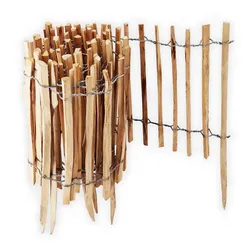 5m Staketenzaun Rollboarder 60cm hoch Lattenabstand 4-6cm Gartenzaun aus Haselnu...