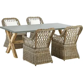Beliani Gartenmöbel Set 5-tlg. Beige