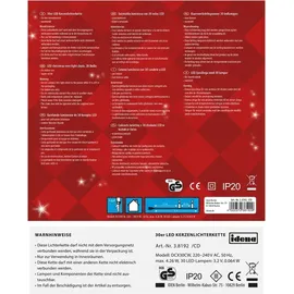 IDENA LED Lichterkette 30 LED warmweiß für Innen