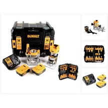 DeWalt DCW 604 P2 Akku Kombifräse 18V 55mm + 2x Akkus 5,0 Ah + 1x Schnelladegerät + Fräser Set 12 tlg