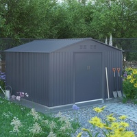 Gartenhaus aus Metall 340x319cm FIRST anthrazit + Verankerungskit X-METAL