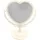 Beaupretty Doppelseitiger Spiegel mit 360 Grad drehbarer Tischplatte, Herzform, Make-up-Kosmetikspiegel, Beige