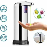 Minkurow Automatischer Seifenspender, Infrarot-seifenspender Edelstahlsensor Moderner Berührungsloser Seifenspender Mit Wasserdichter Basis Für Badezimmer, Küche Und Büro Elektrischer Seifenspender 25