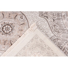 me gusta Teppich Akropolis 525«, rechteckig, flacher Teppich mit Baumwollrücken, attraktiver Vintage-Look, grau / Silber