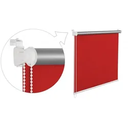 Thermorollo Verdunklungsrollo 70x150 cm rot Fensterrollo mit Thermobeschichtung 100% Abdunklung inkl