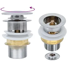 vidaXL Ablaufgarnitur Ohne Überlauf Silbern 6,4x6,4x9,1 Cm Vidaxl