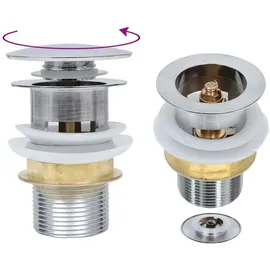 vidaXL Ablaufgarnitur Ohne Überlauf Silbern 6,4x6,4x9,1 Cm Vidaxl