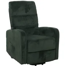 Mendler Fernsehsessel HWC-K62, Relaxsessel TV-Sessel Liege, Liegefunktion Aufstehhilfe, Metall Stoff/Textil Cord ~ grün