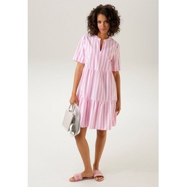 Aniston CASUAL Sommerkleid Gr. 40, N-Gr, rosa-weiß-gestreift, , 38146448-40 N-Gr