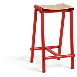 HAY - Taburete 8 Barhocker, niedrig, Eiche natur / signal red