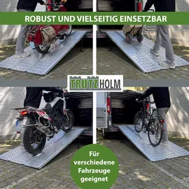 Baumarktplus DREIBREIT by TRUTZHOLM 3-fach Auffahrrampe klappbar Alu 255cm 115 cm Breite 1020kg grau gelocht