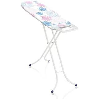 Leifheit Bügelbrett Classic S Basic, für kleine Haushalte, Bügeltisch mit Fester Bügeleisenablage, höhenverstellbares Bügelbrett klein zusammenklappbar