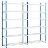 Proregal Fachbodenregal MAXIMUS HxBxT 240 x 125 x 50 cm 6 Ebenen offener Fachboden Fachlast 152 kg Lichtblau/Lichtgrau