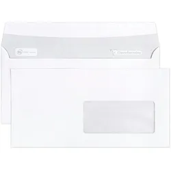 Clairefontaine 500x Umschl selbstkl 110x220 Fen 45x100- Weiß 10925C