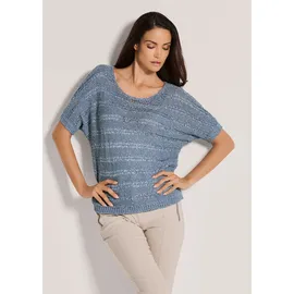 Madeleine Bändchen-Pullover mit Glanz-Effekt Blau 34