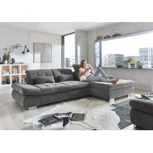 die planbar Eckcouch Polyester 3-Sitzer Grau