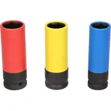 BRILLIANT TOOLS 1/2" Alu-Felgen-Kraft-Stecknuss-Satz 17 / 19 / 21 mm 3-tlg