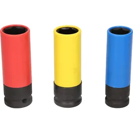 BRILLIANT TOOLS 1/2" Alu-Felgen-Kraft-Stecknuss-Satz 17 / 19 / 21 mm 3-tlg